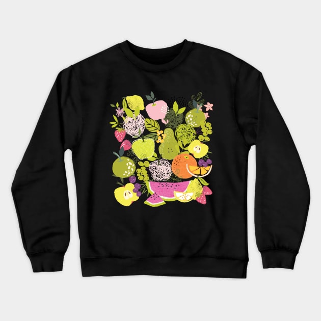 Collage of mixed fruit, fruit salad Crewneck Sweatshirt by Country Gal